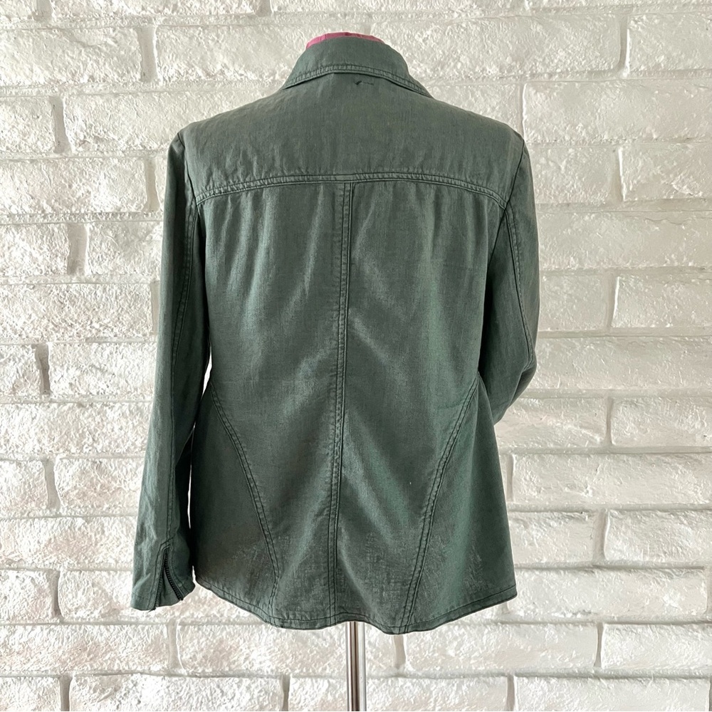 Free People Green Utility Jacket Lightweight Relaxed Fit - Picture 4 of 8
